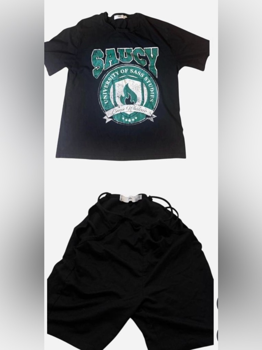 Tee and biker shorts bundle